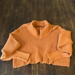 Wild Fable Vibrant Orange Cowl Neck Sweater